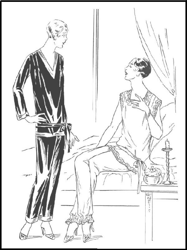 LADY'S PYJAMAS: Pattern 5383: Lady's Pyjamas, in Two Styles (1928)